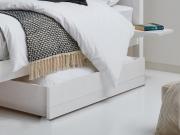 white wooden underbed storage box